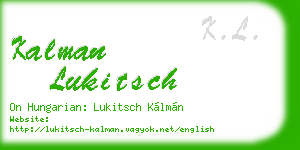 kalman lukitsch business card